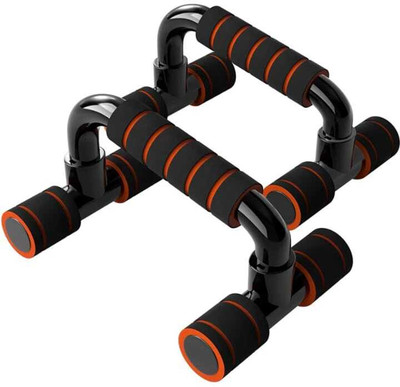 PRABHU Adjustable non-slip Cushioned Foam Grip Portable Pushup Stands Home Workout A6 Push-up Bar(Orange, Black)