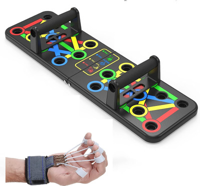 Camperdown Push up Board System with 14-in-1 and Finger Gripper Strength Trainer Forearm Push-up Bar