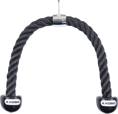KOBO Tricep Rope for Gym : Tricep Rope Cable Attachment : Tricep Rope Cable Cross Triceps Bar(Black)