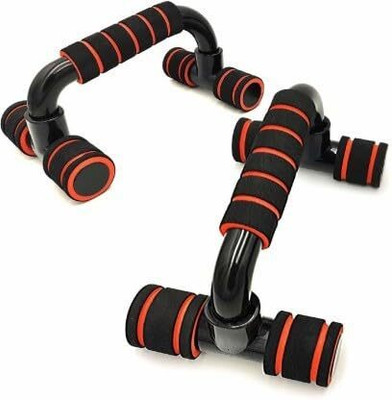 Jhaenterprise Pushup Handle with Cushioned Foam Grip Portable Pushup Stands pack 1 Push-up Bar(Black)