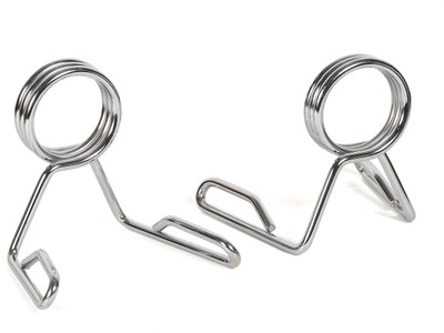 SHAPEWELL 48-50 mm Olympic Barbell Spring Lock| Collar Rod Locks for Gym Barbells Multi-training Bar(Silver)
