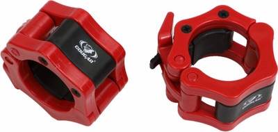 COUGAR Olympic Barbell Collar Lock, Barbell Clamp 50 mm, Set of 2 Pieces Weight Lifting Bar(Red)