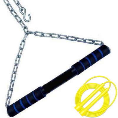 CLOVERBYTE 4 Ft Hanging Chain For Height Increase and Pencil Skipping Rope Combo Pull-up Bar