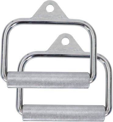 MRT SPORTS D Handle Gym with Textured Grips (Pair), Chrome Steel | Solid Steel D Handle Multi-training Bar