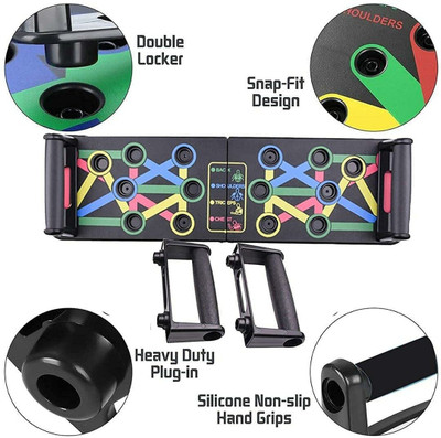 SIXTEEN Portable PushupBoard Push-up Bar(Multicolor)