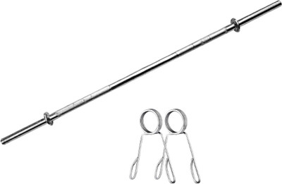 FIRE FITNESS 5ft Chromed Weight Lifting Rod with 2 Locks For Exercise Weight Lifting Bar