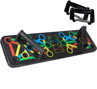 RECTITUDE Foldable Push Up Rack Board Train Gym Fitness System Workout Exercise Stands Push-up Bar(Multicolor)
