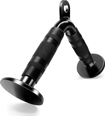 LCARNO Black Powder-Coated Heavy Pipe Handle Cable Attachment for Home Gym LAT Pulldown Multi-training Bar(Black)