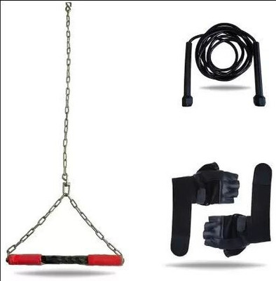 YMD Anti Slip Cut Grip Hanging Pull Up Bar Chain Combo Multi-training Bar