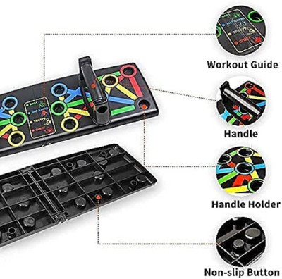 Camperdown 14-in-one Muscle Toning System, Push Up Handles, Multifunctional Colour Push-up Bar