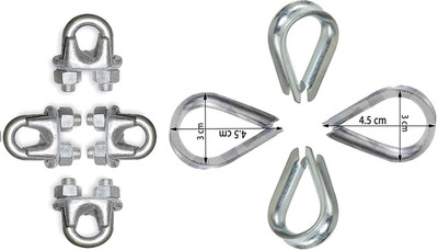 HACKERX Machine Wire Lock with Gym Machine Wire Cable Rope (Eye Lock) Size: 4.5/3 cm, Multi-training Bar