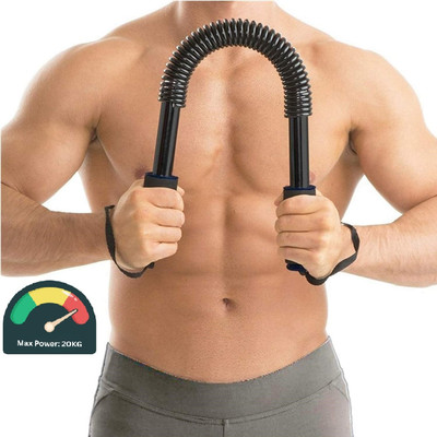 Fitness Scout Power Twister Bar for Arm Upper Body Strength Training Workout Heavy Duty(20 KG) Triceps Bar(Black)