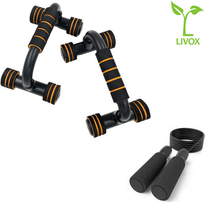 LIVOX Push Up Bar Stand & Skipping rope Combo Push-up Bar