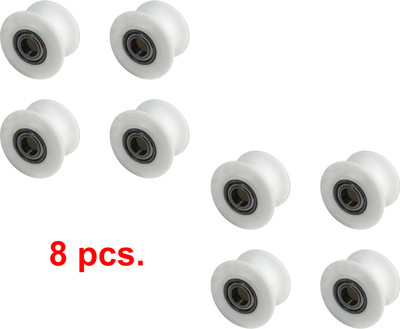 Dinetic Ab Coster-Hack Squat Nylon Pulley Size (3.25x2)inch with 25mm Hole 8 Pc Weight Lifting Bar(White, Silver)