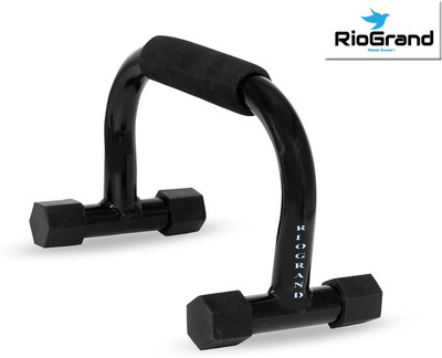 RioGrand Metal Push Up Bar Stand with Skipping Rope Gym & Home Exercise,Push Up Stand R-3 Push-up Bar(Black)