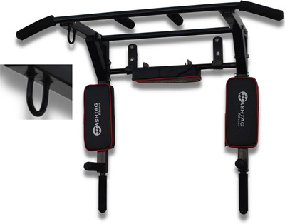HASHTAG FITNESS Wall mount pull up bar, 3 in 1 Dip Station(Black)