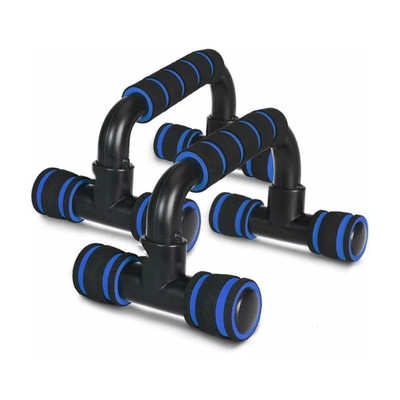 GJSHOP Anti-Slip Cushioned Handle Portable Pushup Stands Home Gym Workout Kit Push-up Bar(Blue, Black)