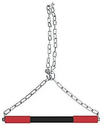 LIVOX 6 feet Chin up Steel Chain Rod/ Door Pull up Gym Rod RED Pull-up Bar