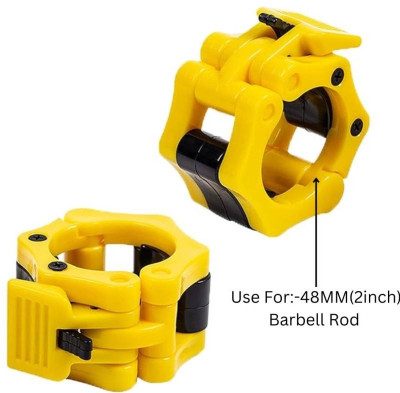 HACKERX Barbell Lock Bar Collars Clamps olympic Multi-training Bar(Yellow)