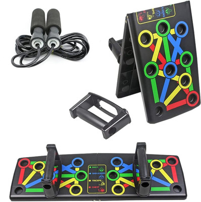 TRIMMO Push-up Board, 9 in 1 Body Building Push Up And Skipping Rope - Jump Rope Push-up Bar(Multicolor)