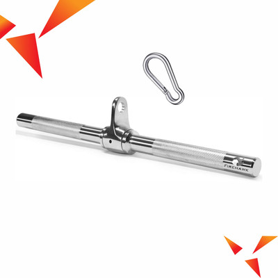 Firehawk Solid Steel Tricep Bar | Straight LAT Bar | Rotating Bar | With Slock Multi-training Bar(Silver)