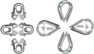 HOC Machine Wire Lock with Gym Machine Wire Cable Rope (Eye Lock) Size: 4.5/3 cm, Multi-training Bar