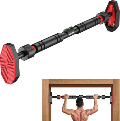 Halohop Pull Up Bar for Home Workout, Max Load 200 KG, Adjustable Width, No Screws Pull-up Bar(Black, Red)