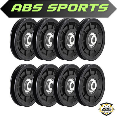 ABSSports 8 pcs Bearing Pure Material Pulley Wheel Replace For Gym Equipment Part. Weight Lifting Bar(Black)