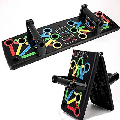LIVOX Portable Push Up Board System, 14-in-1 Body Building Exercise Tools Workout Push-up Bar(Black)