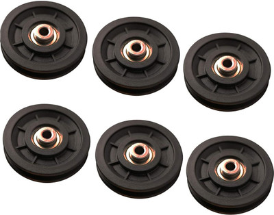 AK Fitness Exercise Machine Gym Pulley 4 Inch with Inbuilt Bush and Bearing Pack of 6 Nylon Multi-training Bar