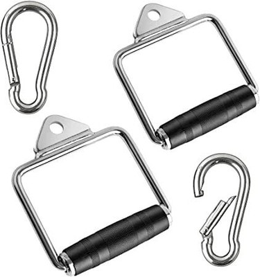 SSG Stainless Steel Double D Rubber Handle Pair with Rubber Grip Multi-training Bar(Silver, Black)