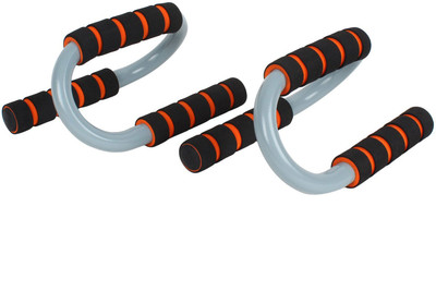 Strauss S Shape Push-up Bar(Black, Orange)