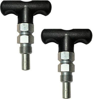 MTU ONLINE STORE Gym Machine Spring Round Shape Aluminum Cature Lock/1 inch with 8mm Nob Set of 2 Multi-training Bar(Black)