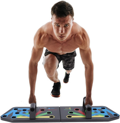 Strauss All in one Push Up Board | Push Up Bar| Push Up Stand for Chest Press Push-up Bar(Black, Multicolor)