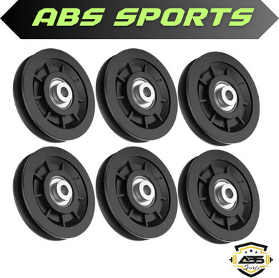 ABSSports 6Pcs Nylon Bearing Pulley Wheel Replacement for Gym Equipment Cable Machine. Multi-training Bar