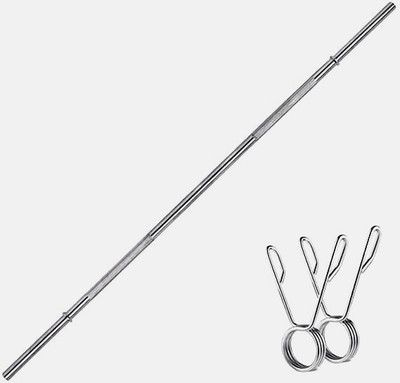 Dinetic 4FT 28 mm Crome Plated Barbell with 2 Locks Weight Lifting Bar