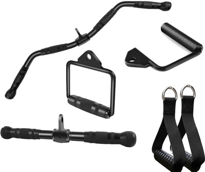 Dinetic Cable Machine Accessories Set - LAT Bar Cable Machine Attachment Multi-training Bar