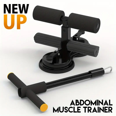 Shopeleven Sit Up Bar, Portable Sit Up Equipment with Strong Suction Cups with toning tube Sit-up Bar(Black)