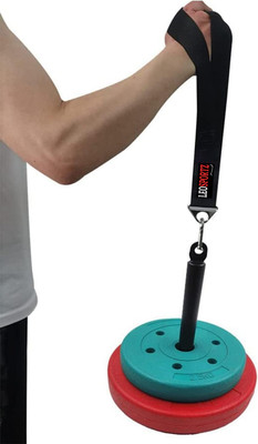 Leosportz Arm Wrestling Strap New Attachment - Two Lengths in One Weight Lifting Bar(Black)