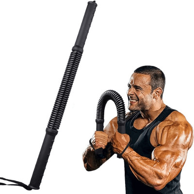 LIVOX Power Twister Bar 20kg Upper Body Exercise for Bicep Arm Strengthening/GHT34 Multi-training Bar(Black)