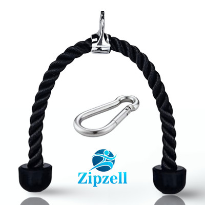 Zip Zell Tricep Rope Cable Attachment Exercise Machine Attachments Multi-training Bar Triceps Bar(Black)