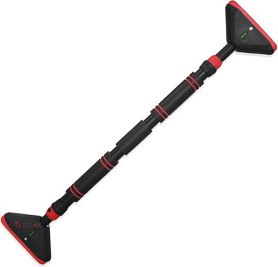 GOCART New Wall-Mounted Doorway Pull-Up Bar Without Screw Anti-Slip Strength Trainings Horizontal Bar(Black, Red)