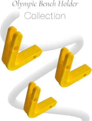 zenithfitness Olympic Gym Bench Rod Holder – 3 PCS Set | 56g Each | Dumbbell Bar Dumbbell Stand(Yellow)