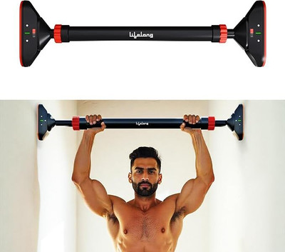 Lifelong LLPB02 Pull Up Bar for Home Workout|Chin Up Bar, 65-95CM|Max User Weight 150kg Pull-up Bar(Black)