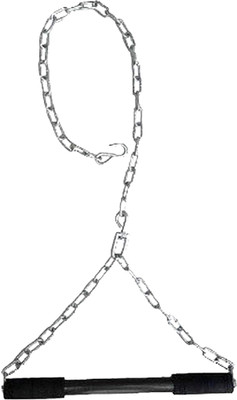 Etahmart Hanging Rod Pull Up Bar with Long Heavy Chain with Chrome Plated Rod Unisex_h-49 Weight Lifting Bar(Silver)