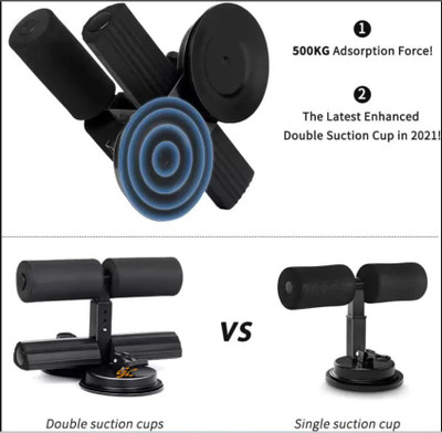 Druidstone Suction Cups Sit Up Assistant Fixed Muscle Trainer Sit-up Bar (Black) Sit-up Bar(Black)