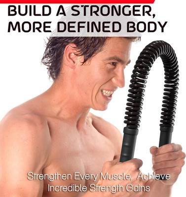 FloatFit Power Twister Spring Forearm Bar 20KG Upper Body for Chest Bicep Shoulder Arm Resistance Tube(Black)