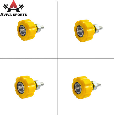 Aviva Sports Round/Apple Shape Catcher Lock 10mm width in Yellow Colour for Gym Machine Multi-training Bar(Yellow)