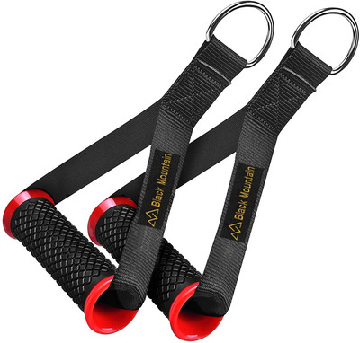 Black Mountain Heavy Duty Handles with Solid ABS and D-Ring for Gym Machine, Resistance Band Multi-training Bar(Red)