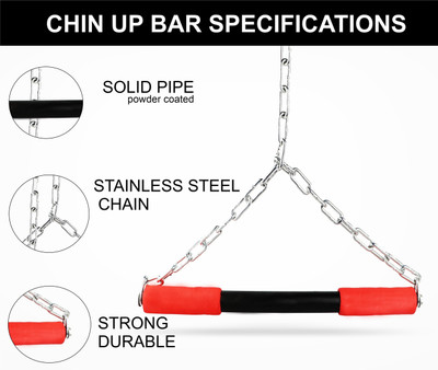 LIVOX Home gym 4ft hanging chin up bar for Height Increaser and Pull Exercise Chin-up Bar(Multicolor)